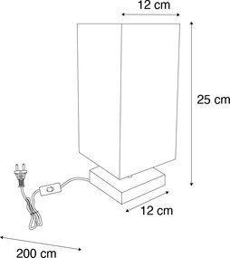 Nowoczesna lampa stołowa szara ze stalą - Milo