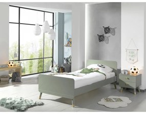 Oliwkowe łóżko dziecięce z drewna sosnowego Vipack Billy, 90x200 cm