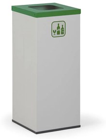 Kosz do segregacji śmieci ze stojakiem na worki 50 l, szary/zielony