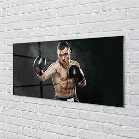 Szklany Panel Człowiek rękawice