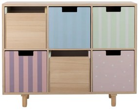Niska komoda dziecięca z litego drewna paulowni w naturalnym kolorze 25,5x88,5 cm Calle – Bloomingville Mini