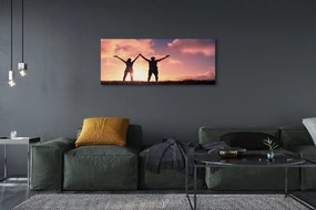 Fotoobraz na płótnie Ludzie o Zachodzie Słońca