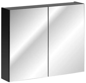 Czarna szafka z lustrem do łazienki 80 cm S6-D90