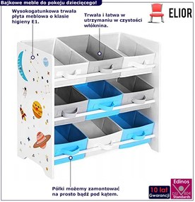 Regał dziecięcy z pudełkami na półkach S3-L74