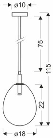 Srebrnoszara lampa wisząca - B0-T95