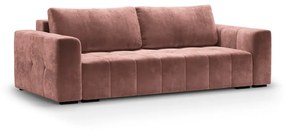 Różowa aksamitna rozkładana sofa Milo Casa Luca