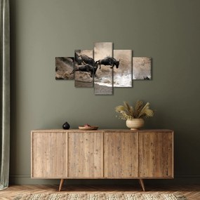 Obraz - Stado antylop gnu (125x70 cm)