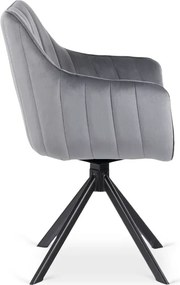Zestaw Stół Rozkładany VERONA 160-240 cm Czarny Marmur/Czarny i 4 Krzesła MUMBAI 2 Szare