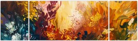 Obraz - Abstrakcyjny obraz kwiatów (170x50 cm)