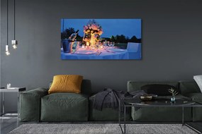 Fotoobraz na płótnie Kwiatowa Kolacja przy Winie