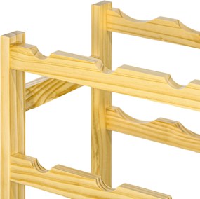 HOMCOM Regał na 42 butelki wina, 7 poziomów, z zabezpieczeniem przeciwwypadkowym, drewno sosnowe, 63x25x102cm, naturalny