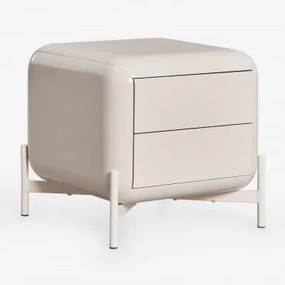 Stolik Nocny 45x45 Cm Z Mdf Alazne Kremowa Tapioca - Sklum