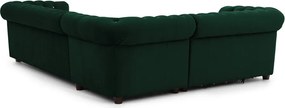 Zielony aksamitny rozkładany narożnik (lewostronny/w kształcie litery L) York Blik – Ropez