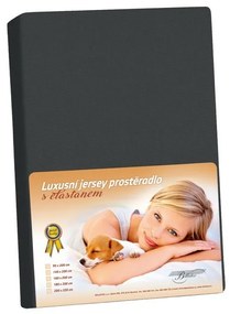 Prześcieradło z elastanu Jersey, czarne, 90 x 200 cm
