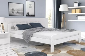 Łóżko drewniane ze stelażem Tresi 90x200-180x200 sosna białe szare