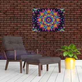 Obraz na szkle - Kalejdoskopowa mandala (70x50 cm)
