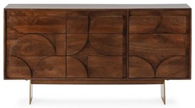 Brązowa komoda z litego drewna mango 145x76x40 cm Trisha – MOME