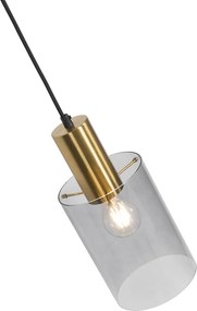 Inteligentna lampa wisząca mosiądz z dymionym szkłem w tym WiFi A60 - Vidra