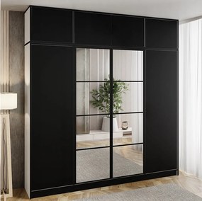 Garderoba z nadstawką EDEN 4D Biały + Czarny Wzór 4