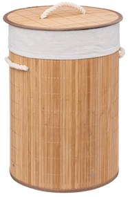 Kosz na pranie BAMBOO, okrągły z pokrywką, 48 l