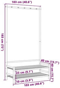 Wieszak stojący na ubrania z półkami - Patris 4X