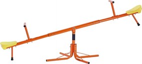 Huśtawka Wahadłowa SucceBuy dla Dzieci, Nośność 45,4 kg na Siedzisko, Wyposażona w Ergonomiczne Uchwyty, 4-Ramienna Podstawa, Obrót 360°