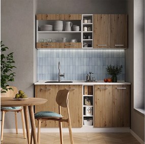 Pojedyncza kuchnia dąb rzemieślniczy/biały 160x60x81.6 r-line