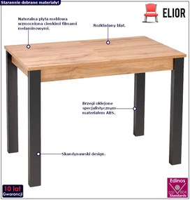 Minimalistyczny rozkładany stół kuchenny - Alozja