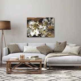 Obraz - Orchidea kwiaty na marmurowym tle (70x50 cm)