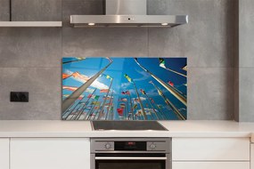 Szklany Panel Różne Flagi Narodowe