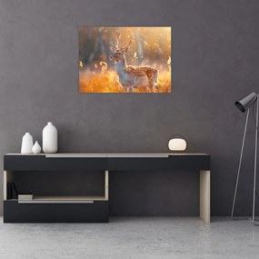 Obraz - Jeleń na polu (70x50 cm)