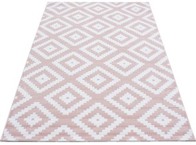 Dywan nowoczesny Plus kwadraty różowo-kremowy 280 cm x 370 cm
