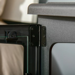 HOMCOM Elektryczny kominek z ogrzewaniem, 1800 W kominek elektryczny z efektem płomienia LED