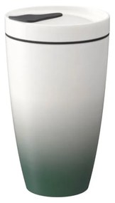 Zielono-biały porcelanowy kubek podróżny Villeroy &amp; Boch Like To Go, 350 ml