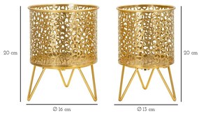 Metalowe kwietniki 2 szt. ø 16 cm (wysokość 20 cm) Piny – Mauro Ferretti