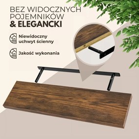 Półka ścienna FIGO + z konsolą, 90cm, ciemny dąb Casaria