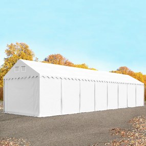 TOOLPORT 4x16m Namiot magazynowy - 2,6 m wysokość ścian bocznych, PVC 800, biały, bez statyki - (37635)