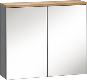 Wisząca szafka łazienkowa z lustrem 80 cm, Bali 841, grafit