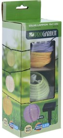 ProGarden Łańcuch słoneczny z kolorowymi lampionami LED, 3 m, ciepła biała