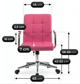 Różowy biurowy fotel obrotowy L6-B54
