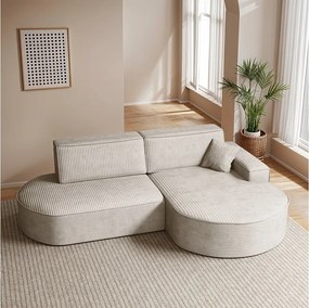 Narożnik Modena Pro, tkanina Poso, Beżowy, Prawy