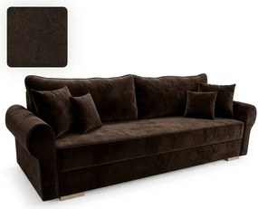 Sofa z Funkcją Spania RELON Brązowa Glamour