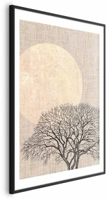 Plakat Poranna pełnia księżyca 60x90 cm z ramą czarną z marginesem ARTGEIST B
