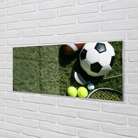 Szklany Panel Sprzęt do Tenisa na Trawie