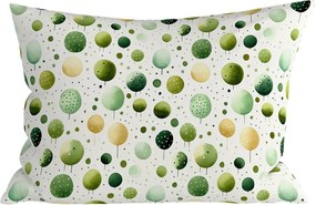 Poliestrowo-bawełniana poszewka na poduszkę GREEN TREES POLY 50x70 cm, zielona