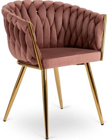 Krzesło glamour z oparciem typu warkocz Capi, welur