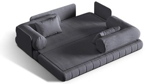 Ciemnoszara rozkładana sofa z materiału bouclé 206 cm Kemi – Cosmopolitan Design