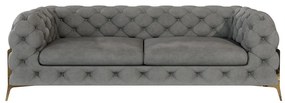 Szara aksamitna sofa 225 cm Chelsea Bis – Ropez