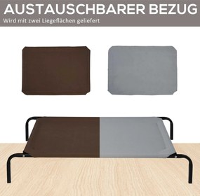 PawHut Legowisko dla psa lub kota Miękka poducha 110x68x19cm Szare i kawowe wykończenie | Aosom PL