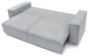 Jasnoszara sztruksowa rozkładana sofa 245 cm Nihad – Bobochic Paris